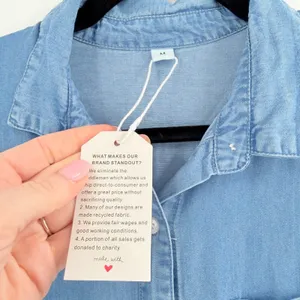 NWT Boutique Chambray Shirt Dress Womens Size M‎ Blue Sleeveless Button Down thumbnail 3