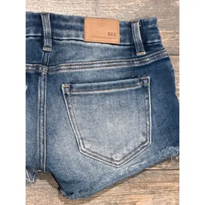 BKE Stella Distressed Denim Shorts Micro Mini Y2K Frayed Hem Size 24 Low Rise thumbnail 8