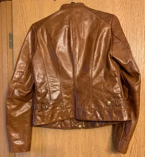 Cole Haan Brown Genuine Leather Jacket thumbnail 2