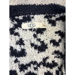 UGG Leopard Print Cardigan Womens Small Cozy Open Front Sweater thumbnail 3
