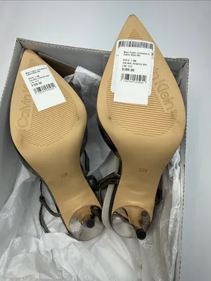 Calvin Klein Women's Cordera Strappy Slip-On Stiletto Pumps Size 7.5M thumbnail 6