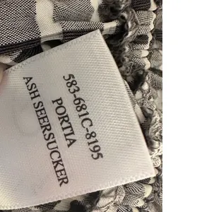 Rails Portia Ash Seersucker Gingham Smocked Tie Front Peplum Top Black White‎ M thumbnail 7