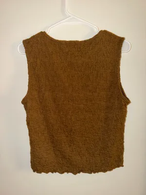 Madewell Popcorn-Knit Twist-Front Sleeveless Top XL thumbnail 2