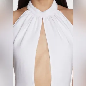 NWOT O’Dolly Dearest Jade White Cutout Halter Mini Dress M Party Club After Prom thumbnail 7