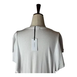 Z‎ Supply Dress Women Medium White Capri Ruffle Sleeve French Terry Mini NWT thumbnail 5