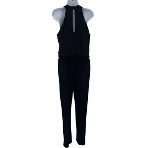 White House | Black Market Satin Jumpsuit Sz 8 Metallic Trim Mob Wife Sleeveless Quiet Luxury Glam thumbnail 9