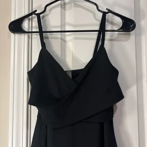 Beyond Yoga Black Heather Ribbed Cross Front Mini Dress Activewear Sz Women’s XS thumbnail 3