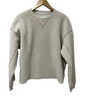 American Eagle Sherpa‎ Fleece Boxy Cozy Pullover Sweatshirt M thumbnail 1