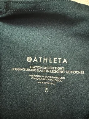ATHLETA Elation Sheen Tight High-Waist Forest Green Active Leggings thumbnail 9