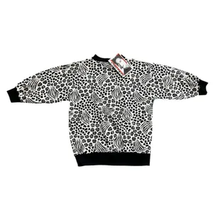 NWT True Vintage Glitter‎ Animal Print Sweatshirt M 80s Glam Retro Rock Bling thumbnail 5