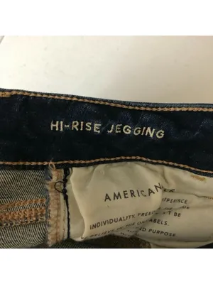 American Eagle Womens Jeans Hi-Rise Jegging Dark Wash Distressed Stretch 4 thumbnail 4