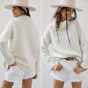 ✨ANTHROPOLOGIE Pilcro Cowl Neck Sweater Ivory Off White Pullover✨ thumbnail 2