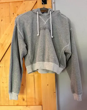 Abercrombie & Fitch Cropped Oversized Logo Hoodie Grey Size XS⁠ thumbnail 1