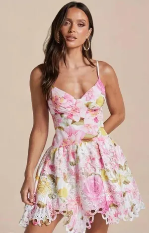 Showpo Mini Dress Floral Lace thumbnail 1