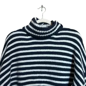 Abercrombie & Fitch Sweater Womens Small Multicolor Stripe Chunky Pullover Mock thumbnail 2