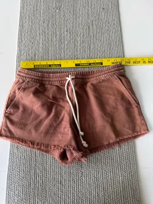 Aerie Burnt Sienna Orange Brown Cutoff Cotton Drawstring Shorts Size Small thumbnail 6