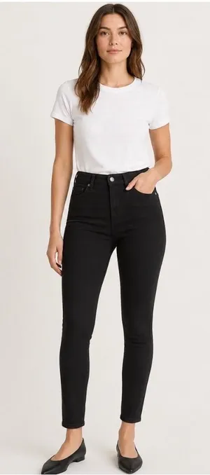 Everlane The Way-High Skinny Jean Black Organic Cotton High Rise Women's 30R thumbnail 1