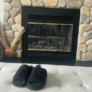 UGG Black Slip On Strapped Back Slippers Size 7 thumbnail 2