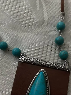 Paparazzi Necklace & Earrings Set Enchantingly Tribal Turquoise Western thumbnail 7