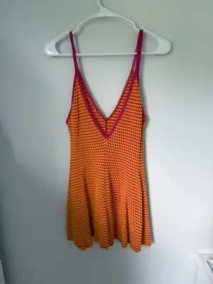 Zara Orange and Pink Mini Dress thumbnail 3