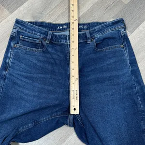 American‎ Eagle Stretch Denim Mom Jeans Retro Blue Size 14 Ankle thumbnail 12