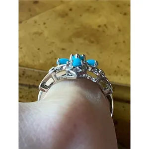 Sleeping Beauty Turquoise Sterling Silver Ring Size 9 thumbnail 2