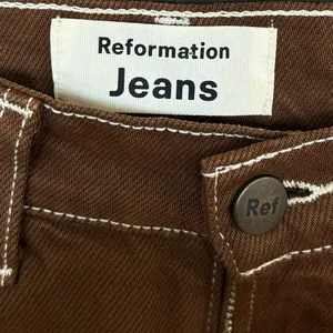 Reformation Brown Cowboy High Rise Straight Jeans Size 23 thumbnail 3