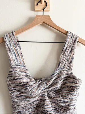 Evereve Tweed Knot Front Sleeveless Top Size S thumbnail 3