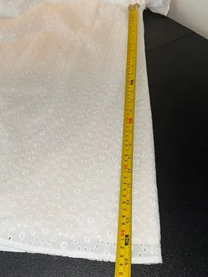 LOFT 100% Cotton White Eyelet V-Neck Dress thumbnail 7