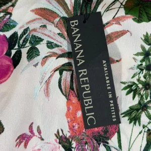 Banana Republic XS‎ Pink Floral Bird Print Long Sleeve Blouse NWT 268329-00-1 thumbnail 4