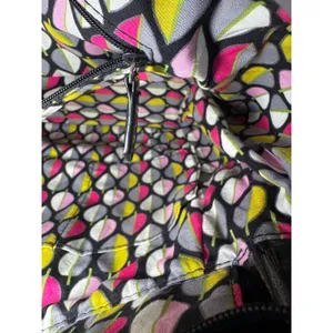 Vera Bradley Black Quilted Microfiber Tote‎ Bag Patent Trim Colorful Leaf Lining thumbnail 4