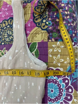 PILCRO Anthropologie Ivory Sequin Midi Dress L NWT thumbnail 7