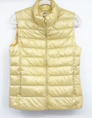 Uniqlo Women Butter Yellow Ultra Light Down Puffer Outdoor Gorpcore Vest Size S thumbnail 1