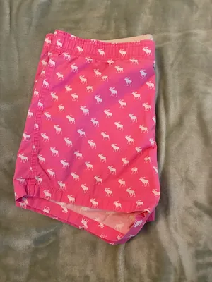 Women’s Abercrombie & Fitch Pink Moose Print Boxer Shorts Size Small thumbnail 4