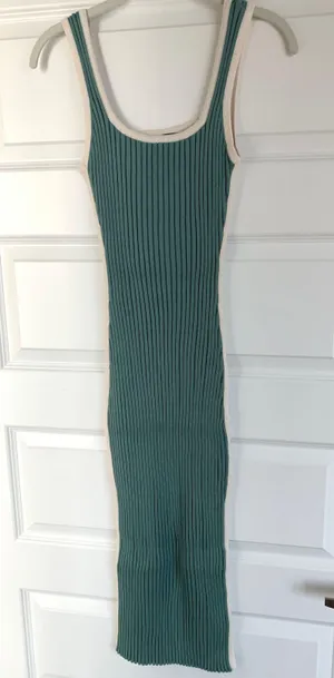 Rib Knit MIDI Dress Tan thumbnail 4