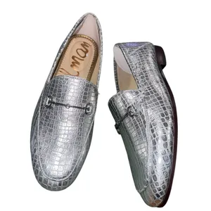 NEW $150 Sam Edelman Loraine Leather Loafer Soft Silver Snake Skin 6.5 Slip On thumbnail 9