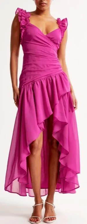 Abercrombie and Fitch Pink High Low Dress thumbnail 1