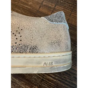 P448 John Panama‎ Sneakers Women 38 US 7.5 Gold Metallic Distressed Leather thumbnail 6