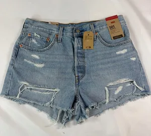 NWT Levi's 501 Women Size 31 High Rise Distressed Button Fly Cut Off Jean Shorts thumbnail 1