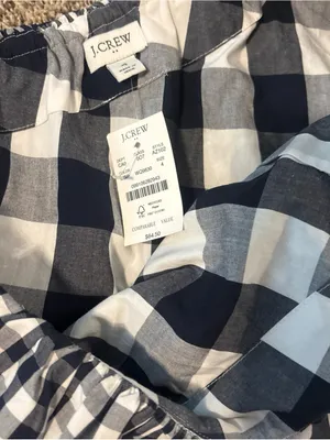 NWT J. Crew Gingham One Shoulder Blouse thumbnail 7