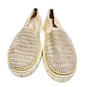 Vince Camuto Relinsta Beige Crochet Knit‎ Platform Slip On Loafers Size 9.5M thumbnail 5
