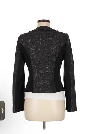 Express Embellished Ruffle Trim Blazer Jacket thumbnail 4