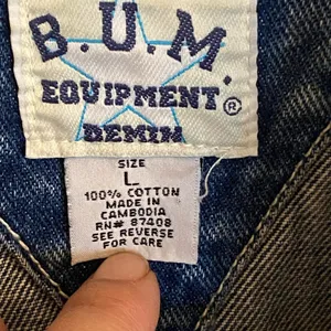 Vintage 90s B.U.M. Equipment Denim Jean Jacket logo hem streetwear classic basic thumbnail 8