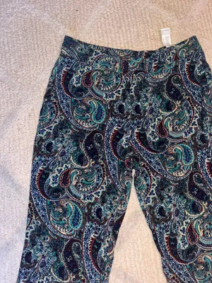 Bootcut Flare Pants Green Paisley thumbnail 4