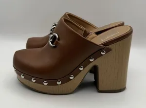 Dolce Vita DV‎ Women's Sz 7 Chrissy Studded Block-Heel 4.5 Inch Clogs Shoes thumbnail 1