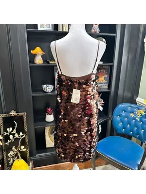 A New Day Sleeveless Paillette Mini Party Shift Dress – Silver – NWT – Size S thumbnail 6