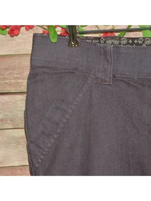 Lee No Gap Waistband Pants Womens 16 M Brown Straight Leg Stretch Cotton Trouser thumbnail 3
