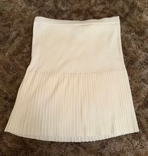 Vintage Exclusively Misook Cream Pleated Knit Mini Skirt Drop Waist Coquette Y2K thumbnail 1
