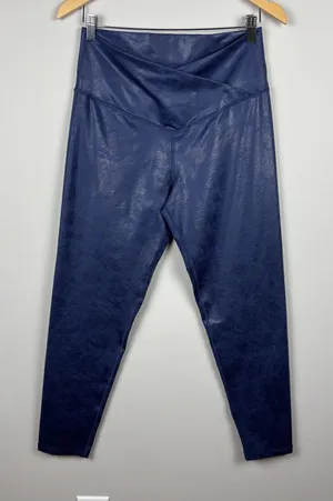 OFFLINE by Aerie Crossover Leggings Womens XL Navy Blue Crackle Yoga‎ Pilates thumbnail 1
