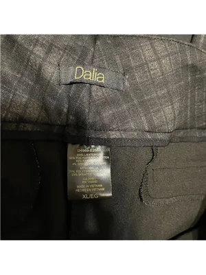 Dalia Women's Dress Pants XLarge Black Gray Geometric Pull-On Stretch Knit thumbnail 2